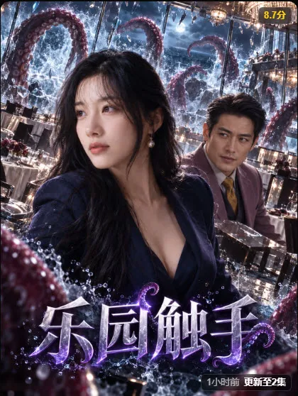 短剧海报，青春题材的角色群像